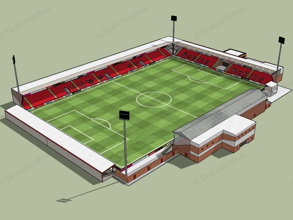 Cheltenham Town FC Stadium sketchup model preview - SketchupBox