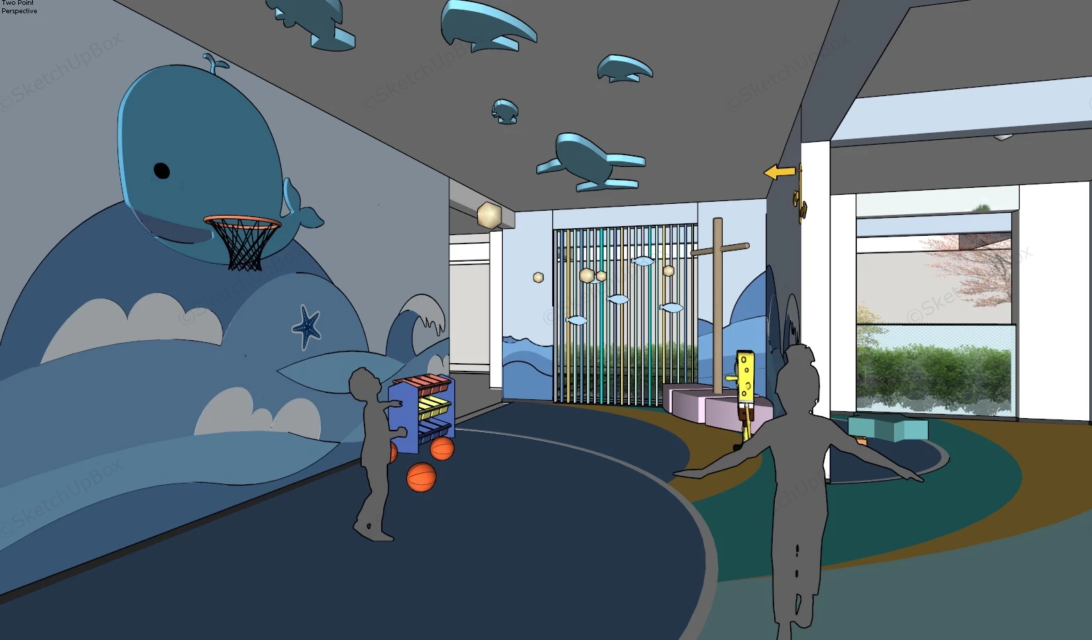 Kids Playroom Indoor Playground sketchup model preview - SketchupBox