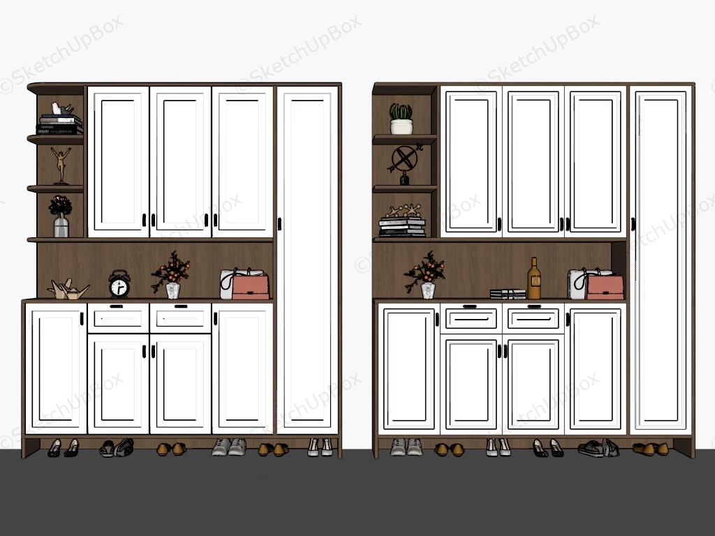 Mudroom Entryway Storage Ideas sketchup model preview - SketchupBox