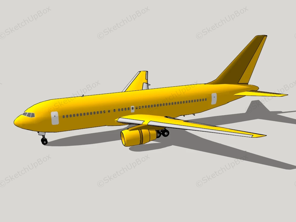 Spirit Airlines Yellow Airplane sketchup model preview - SketchupBox