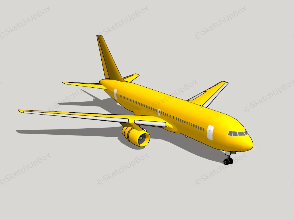 Spirit Airlines Yellow Airplane sketchup model preview - SketchupBox