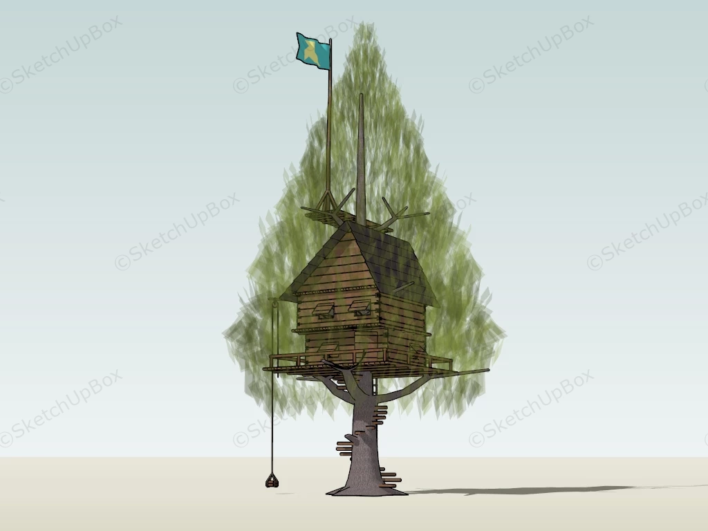 Kids Treehouse sketchup model preview - SketchupBox