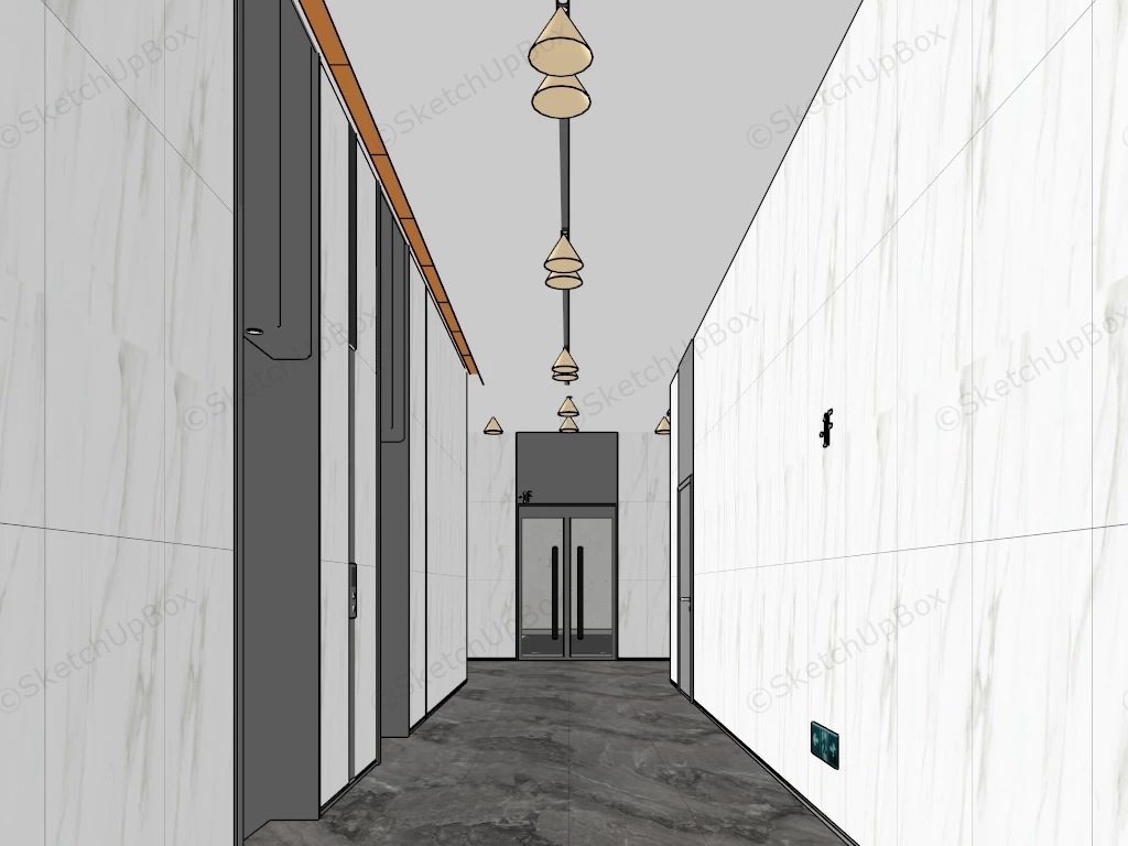 Elevator Corridor sketchup model preview - SketchupBox