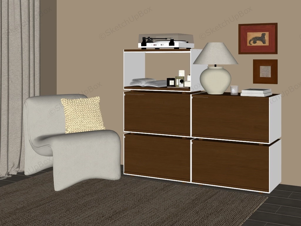 Bedroom Storage Cabinet And Chair sketchup model preview - SketchupBox