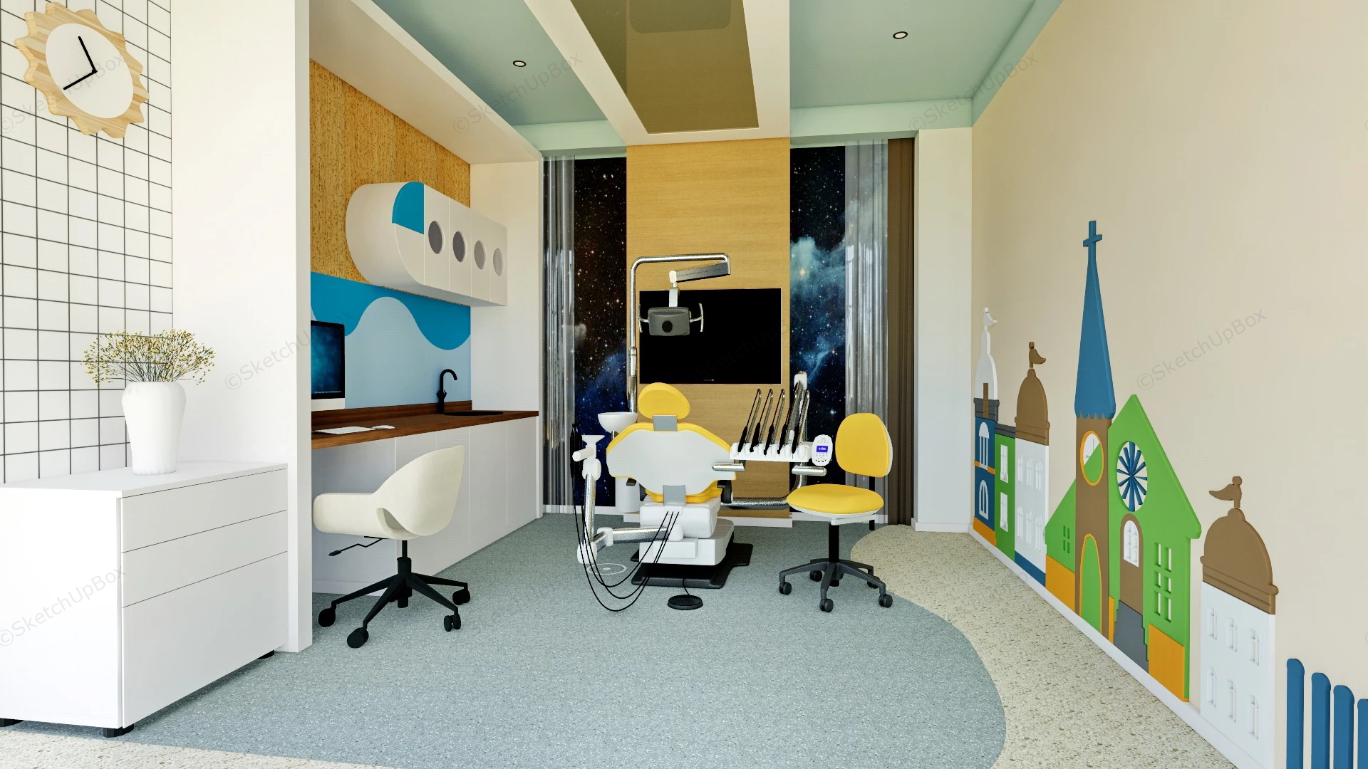 Pediatric Dental Office sketchup model preview - SketchupBox