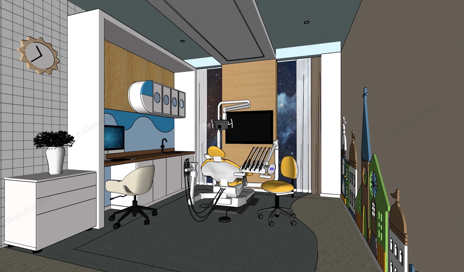 Pediatric Dental Office sketchup model preview - SketchupBox