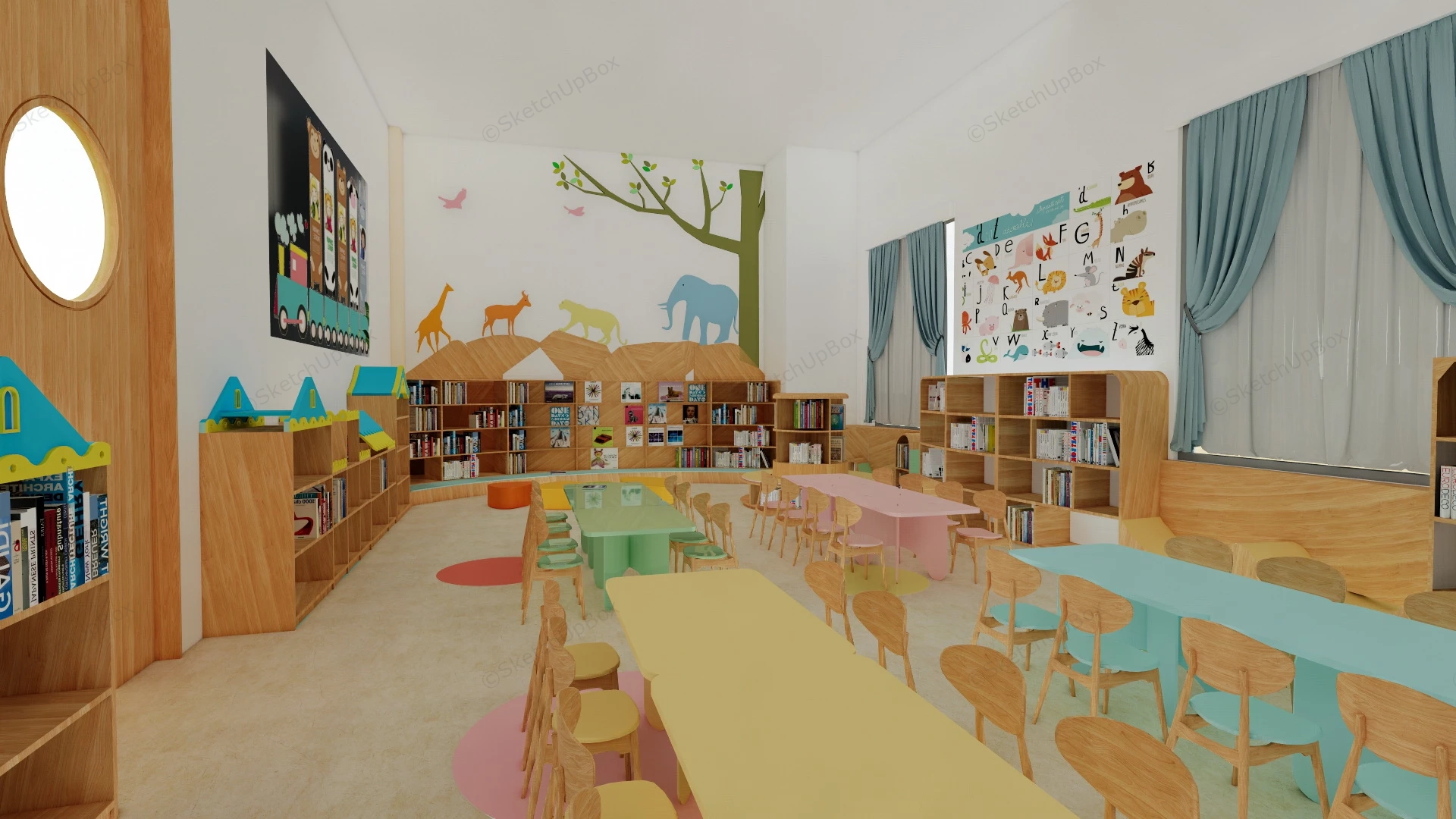 Kindergarten Reading Room sketchup model preview - SketchupBox