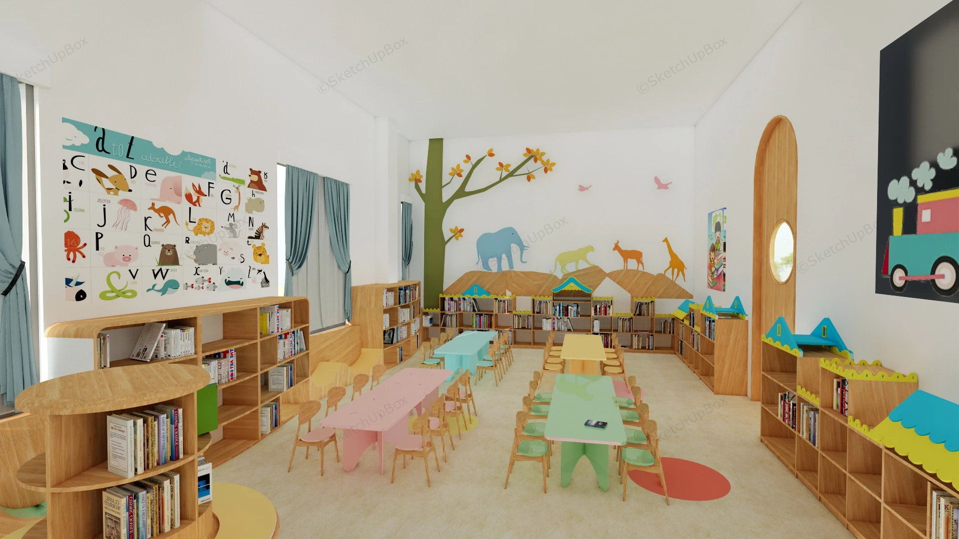 Kindergarten Reading Room sketchup model preview - SketchupBox