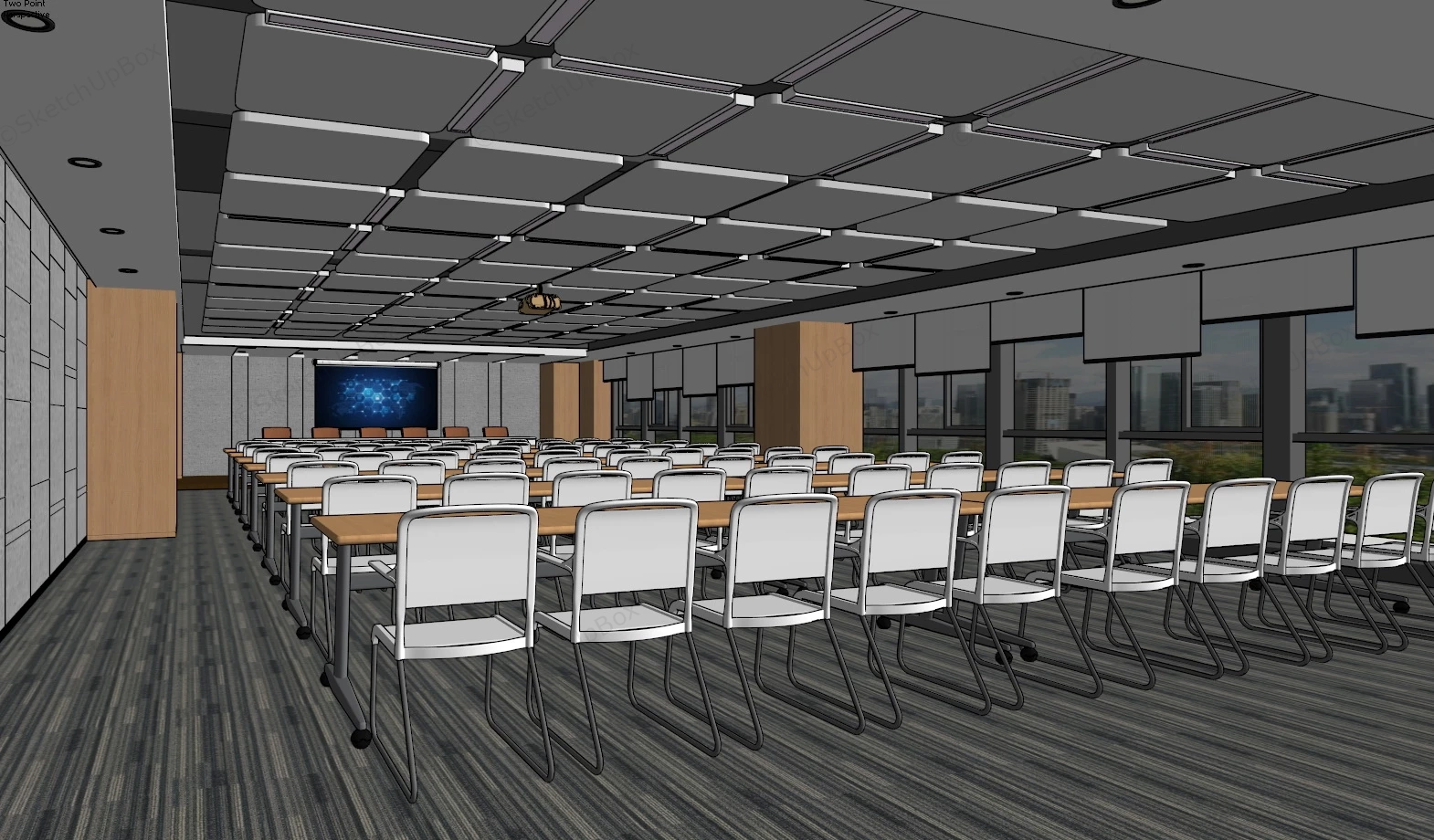 Modern Conference Hall Design sketchup model preview - SketchupBox