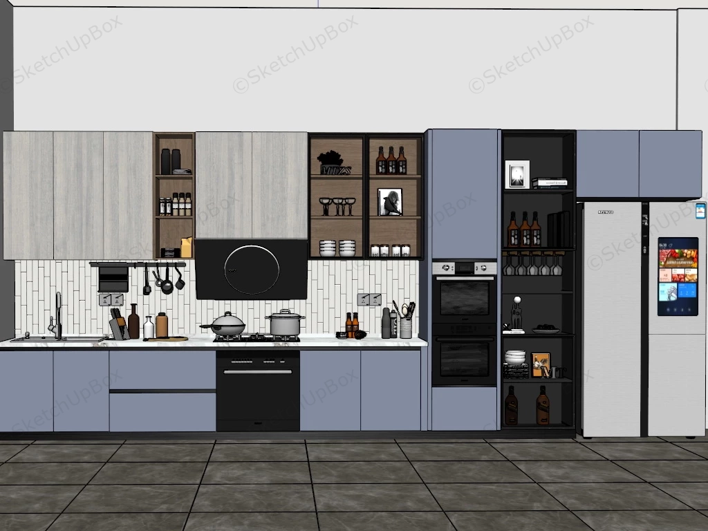 Light Blue And White Kitchen Ideas sketchup model preview - SketchupBox