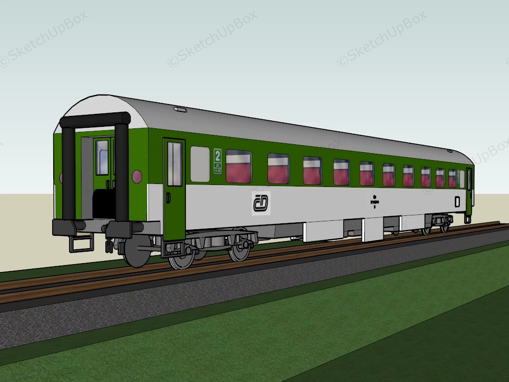 Train Passenger Car sketchup model preview - SketchupBox