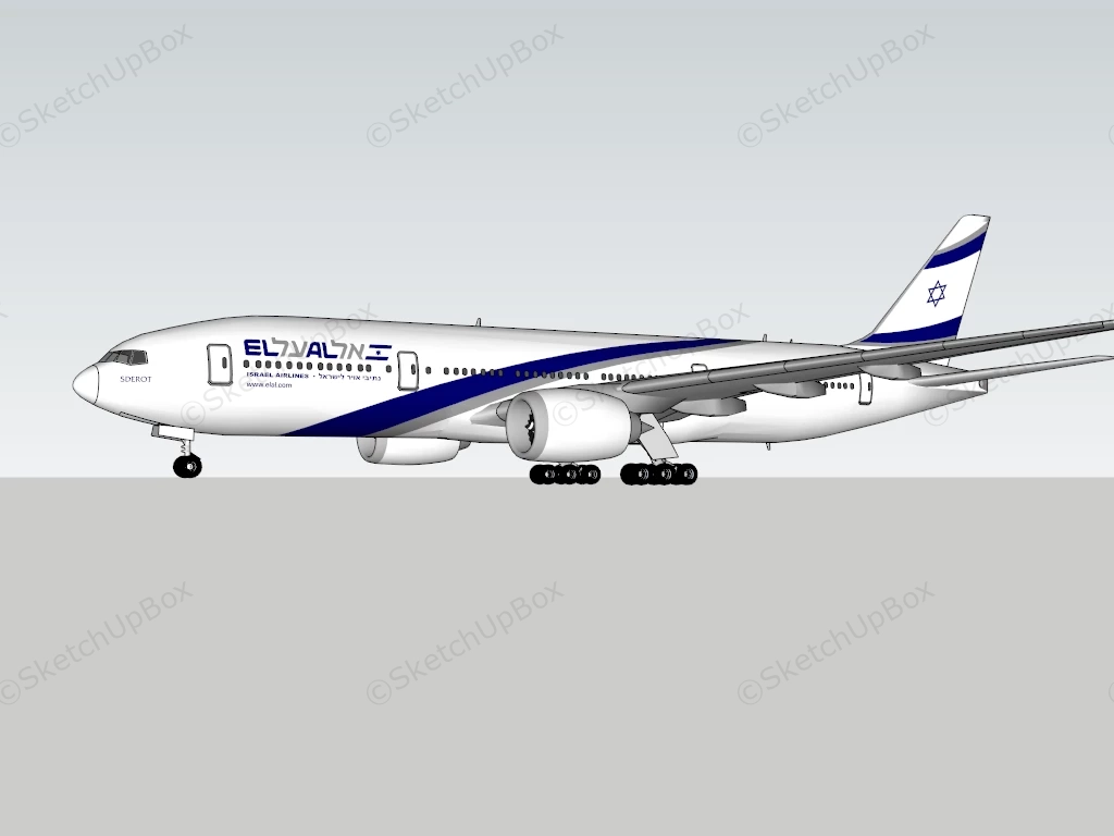 Israel Airlines Airplane sketchup model preview - SketchupBox