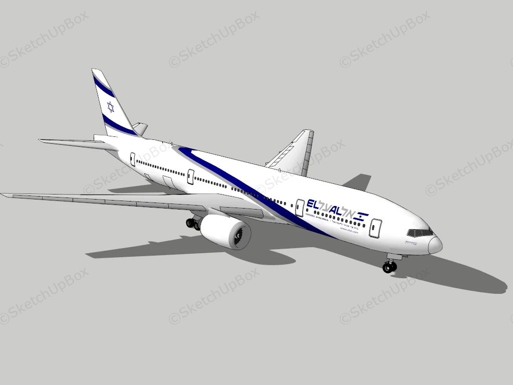 Israel Airlines Airplane sketchup model preview - SketchupBox