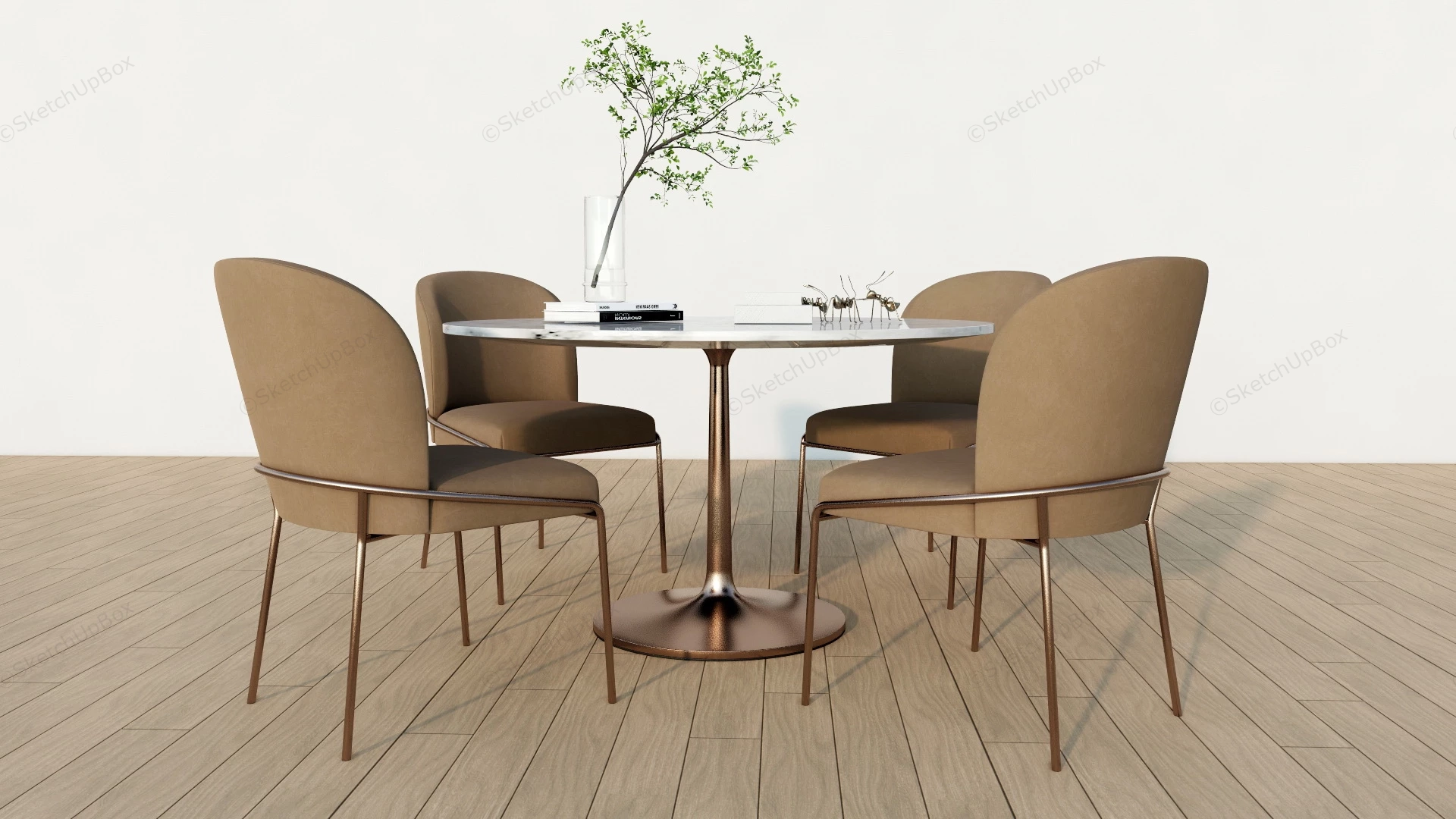 Brass Dining Set sketchup model preview - SketchupBox