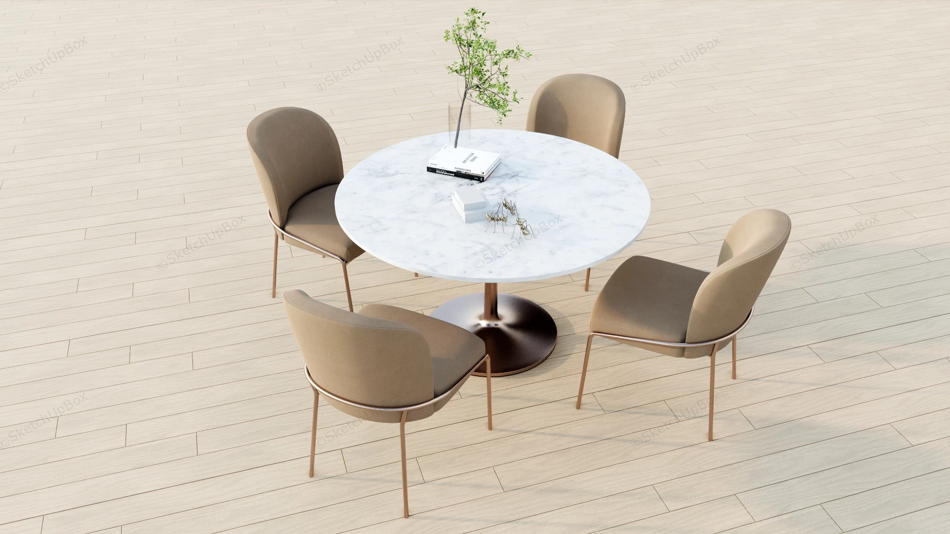 Brass Dining Set sketchup model preview - SketchupBox