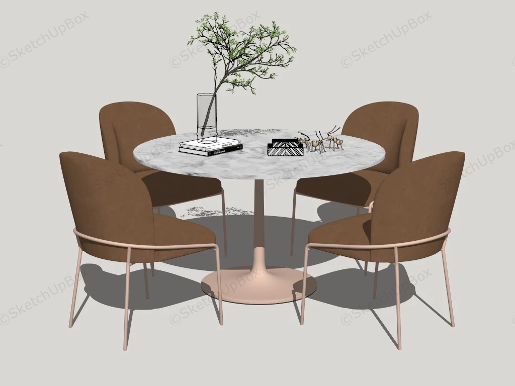 Brass Dining Set sketchup model preview - SketchupBox