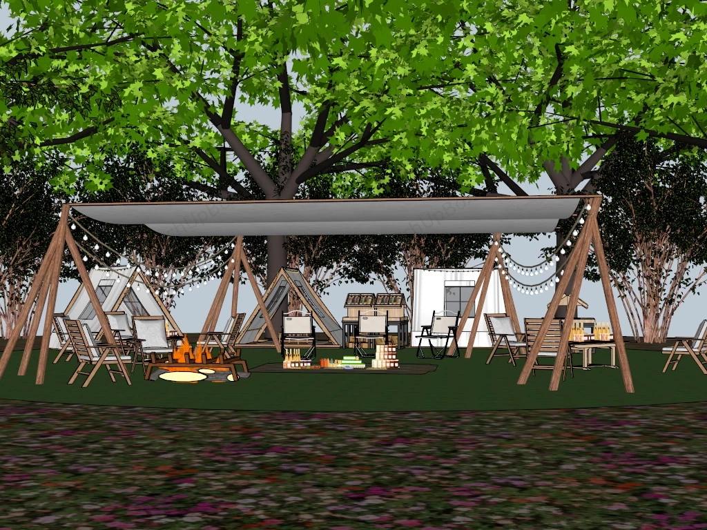 Camping Party Ideas sketchup model preview - SketchupBox