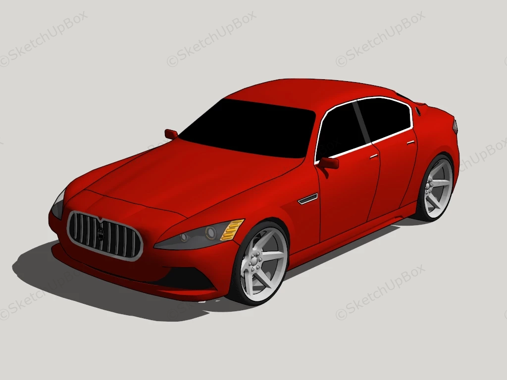 2011 Maserati Quattroporte sketchup model preview - SketchupBox