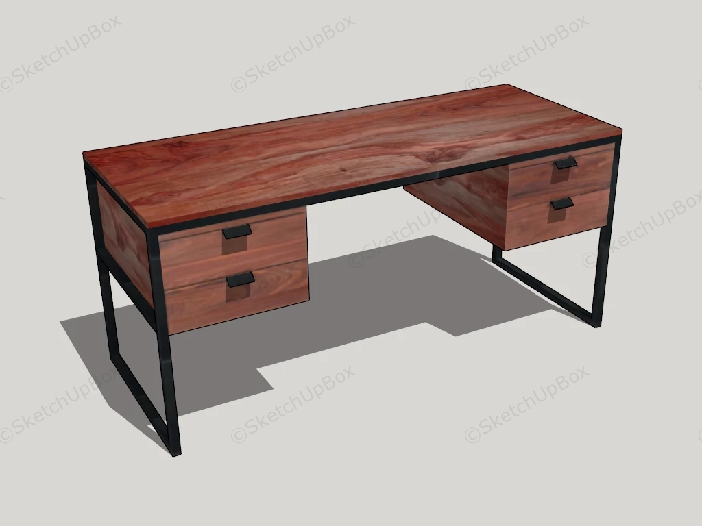 Modern Writing Desk sketchup model preview - SketchupBox