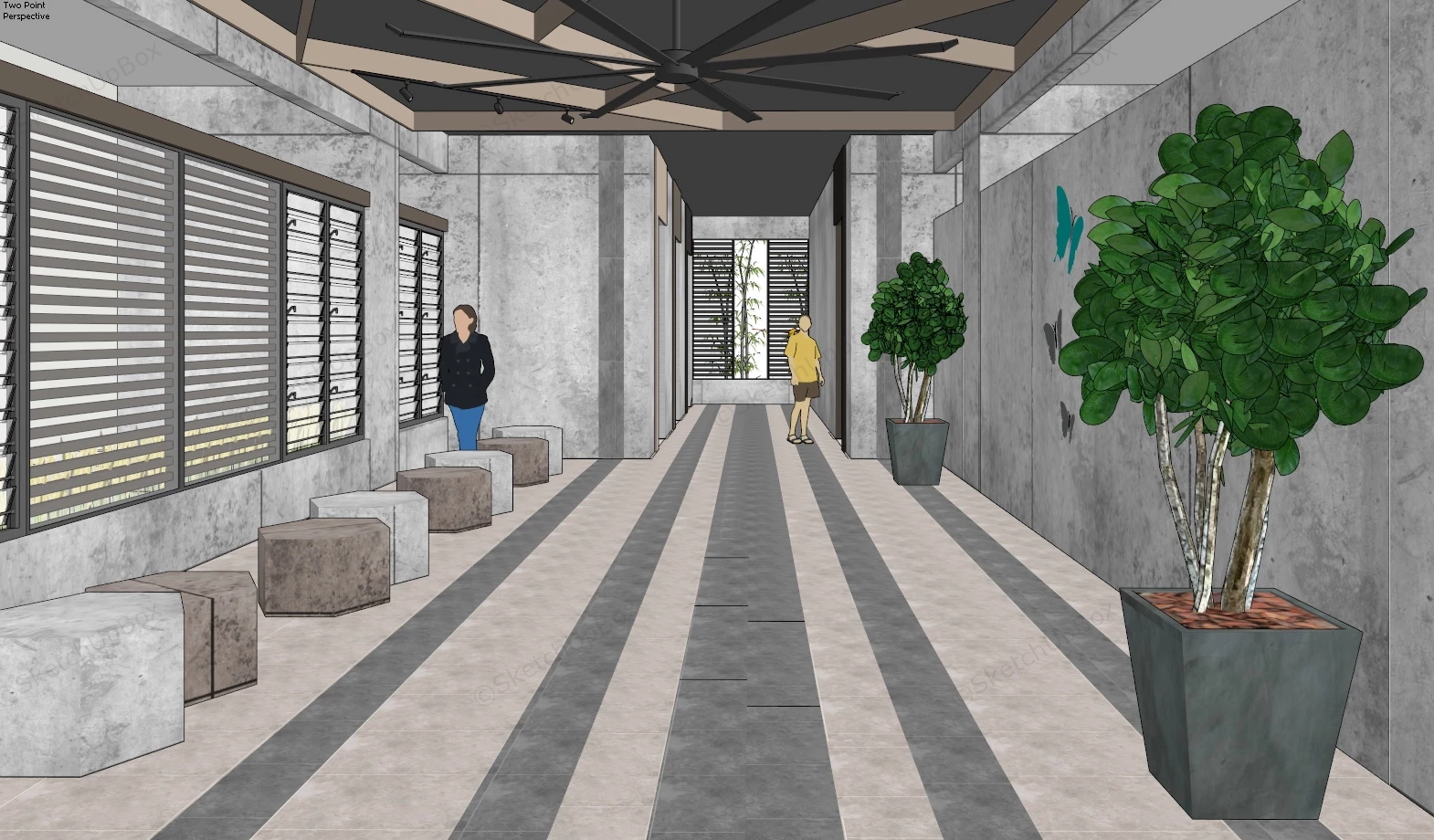 Outdoor Corridor Design sketchup model preview - SketchupBox