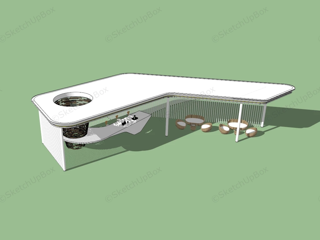 Stylish Gazebo Bar Idea sketchup model preview - SketchupBox