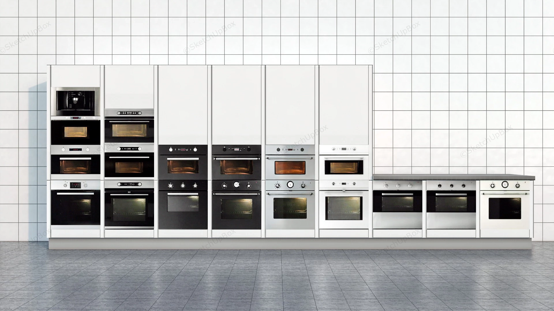 Oven And Microwave Collection sketchup model preview - SketchupBox