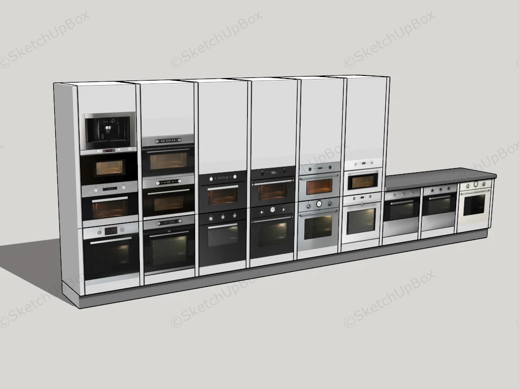 Oven And Microwave Collection sketchup model preview - SketchupBox