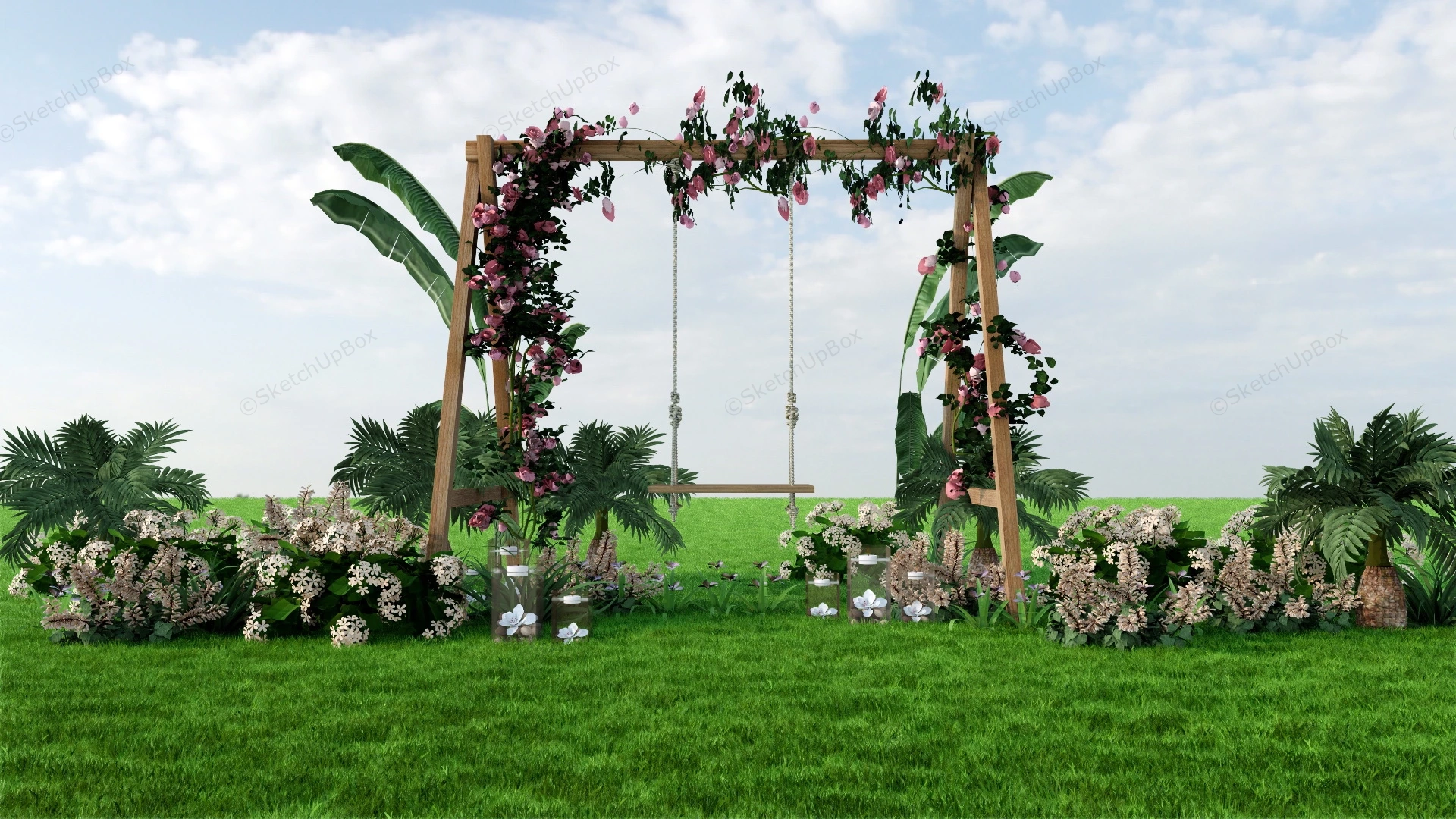 Flower Garden Swing sketchup model preview - SketchupBox