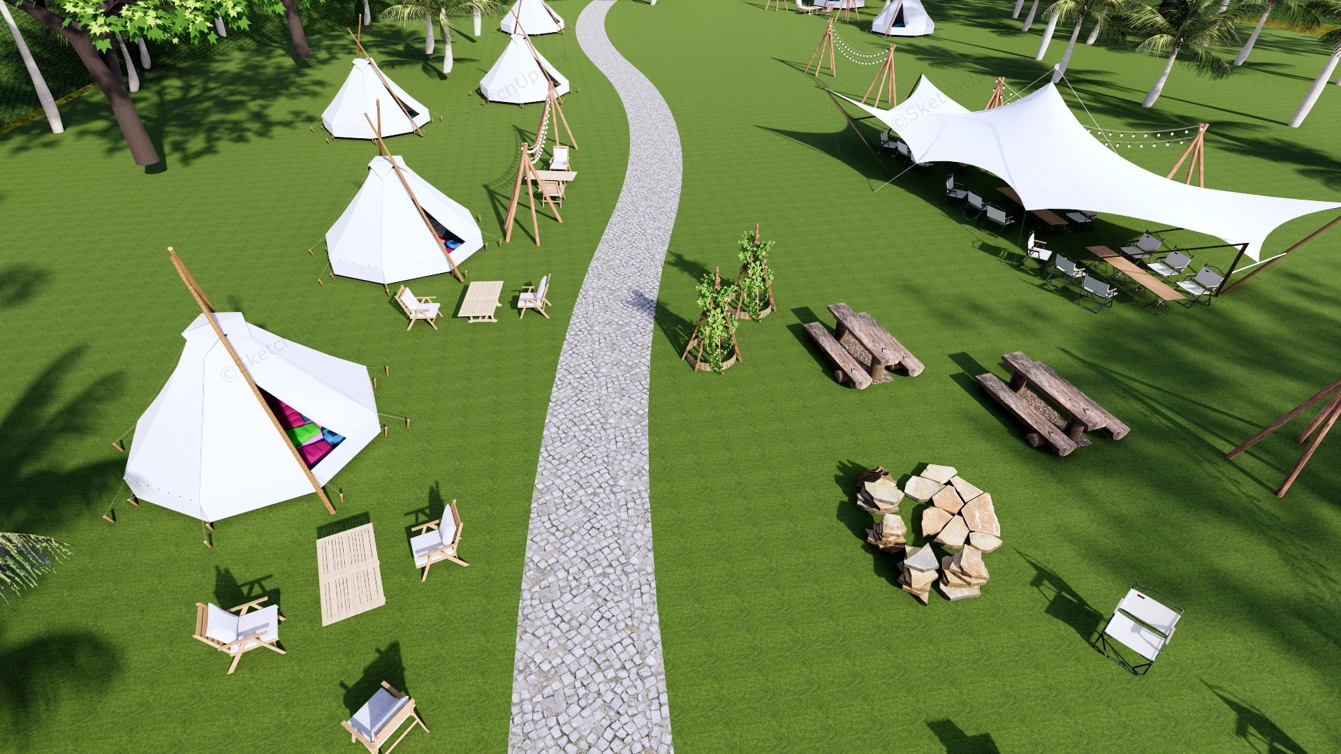 City Park Campground sketchup model preview - SketchupBox