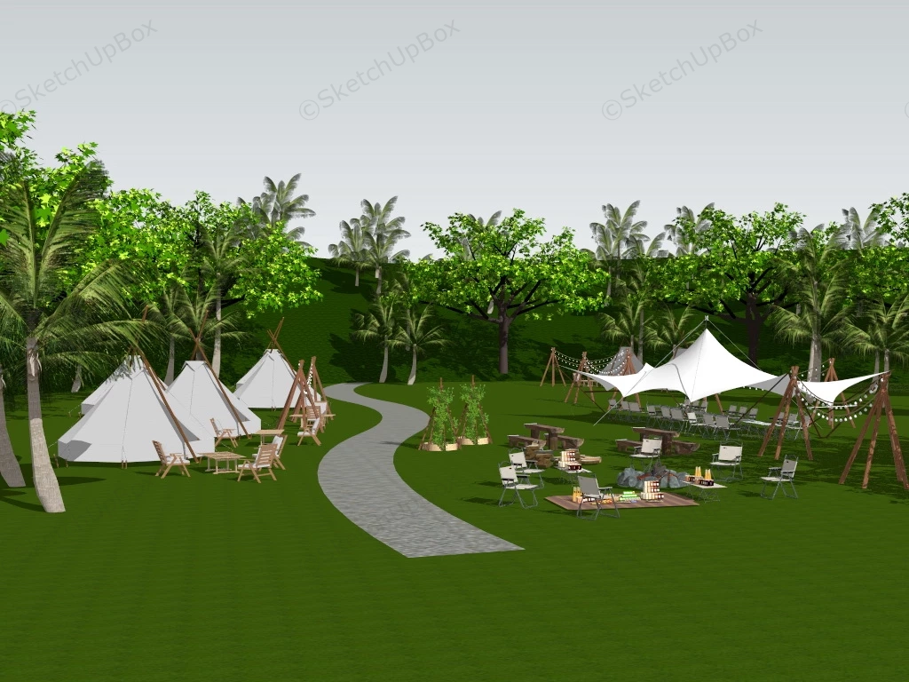 City Park Campground sketchup model preview - SketchupBox