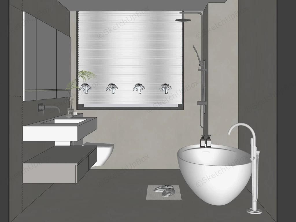 Small Bathroom Design Idea sketchup model preview - SketchupBox