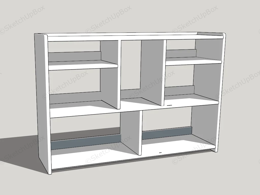 White Bookshelf sketchup model preview - SketchupBox