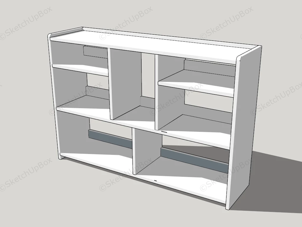 White Bookshelf sketchup model preview - SketchupBox