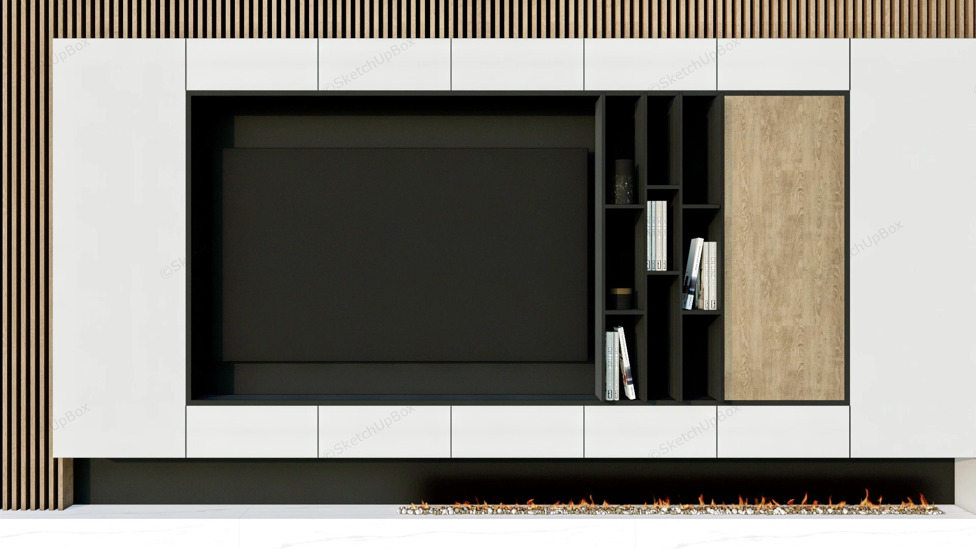 Living Room Tv Wall Idea sketchup model preview - SketchupBox