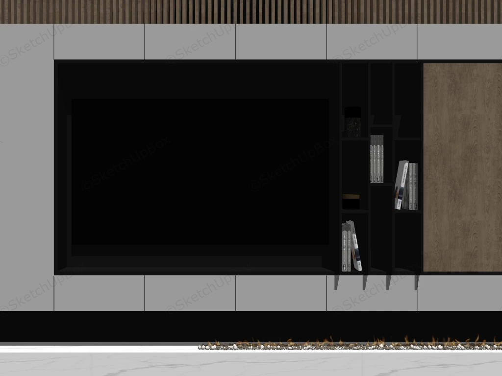 Living Room Tv Wall Idea sketchup model preview - SketchupBox