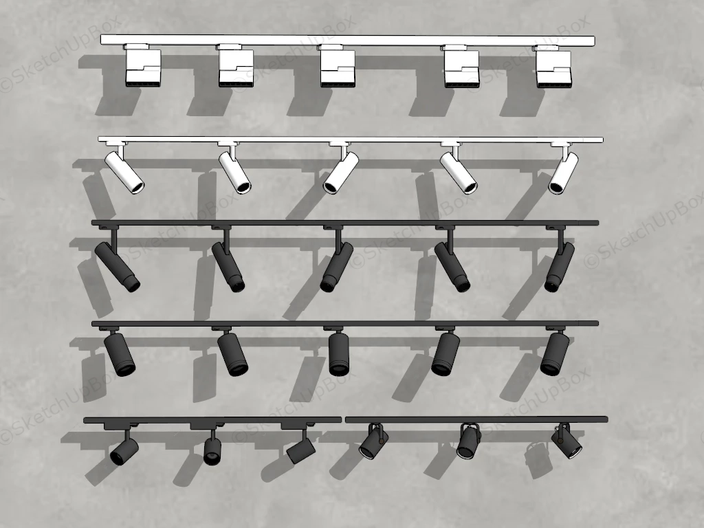 Modern LED Track Lighting sketchup model preview - SketchupBox