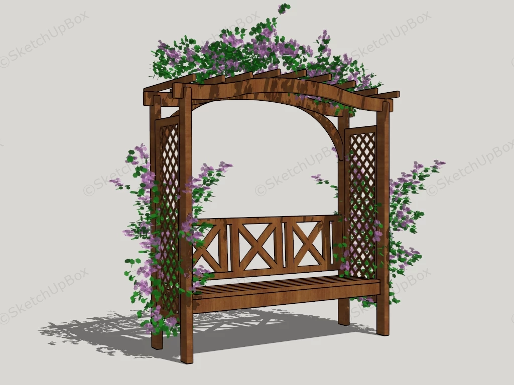 Garden Arbor Bench Design Idea sketchup model preview - SketchupBox