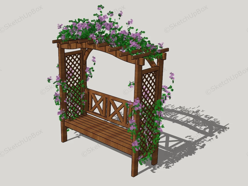 Garden Arbor Bench Design Idea sketchup model preview - SketchupBox