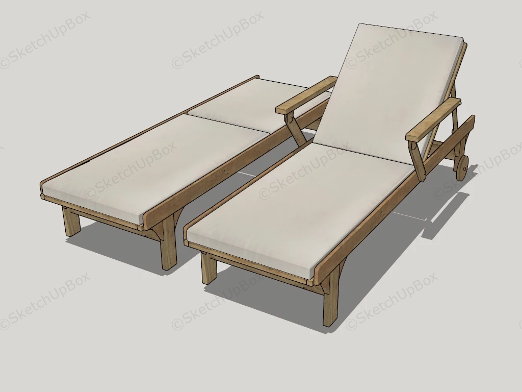 Garden Sun Lounger sketchup model preview - SketchupBox