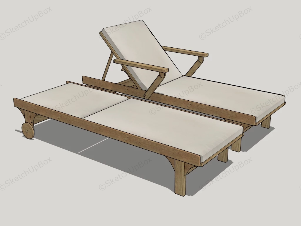 Garden Sun Lounger sketchup model preview - SketchupBox