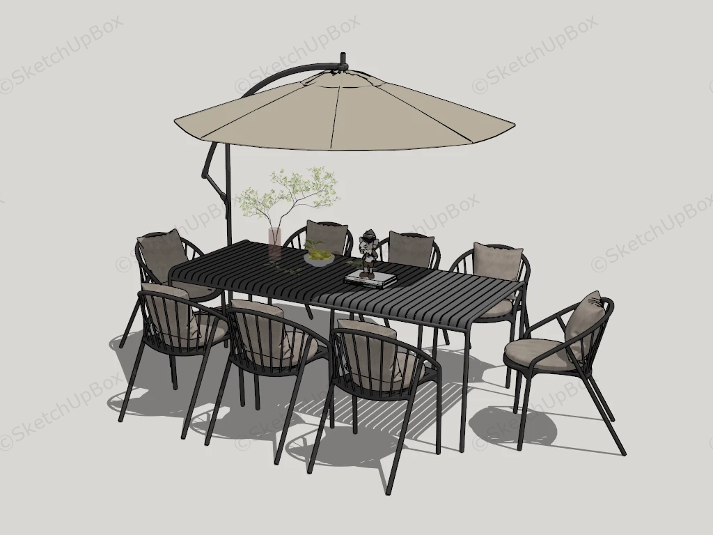 Metal Patio Dining Set sketchup model preview - SketchupBox