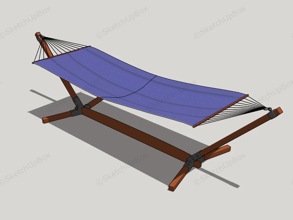 Portable Hammock With Wood Stand sketchup model preview - SketchupBox