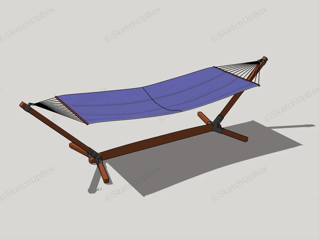 Portable Hammock With Wood Stand sketchup model preview - SketchupBox