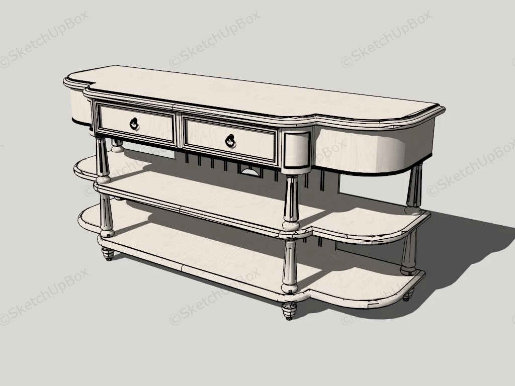 Entrance Console Table sketchup model preview - SketchupBox