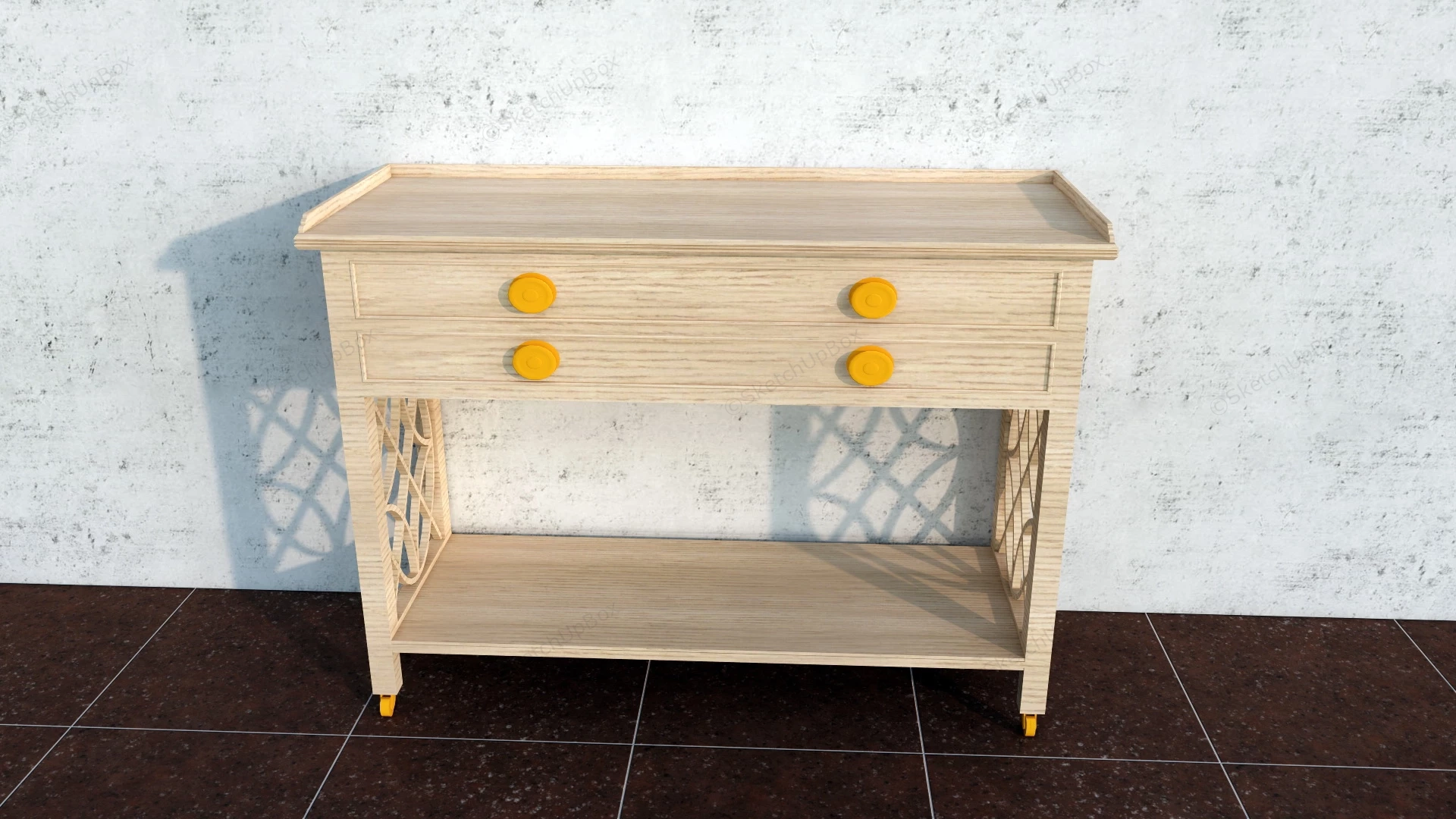 Console Table With Wheels sketchup model preview - SketchupBox