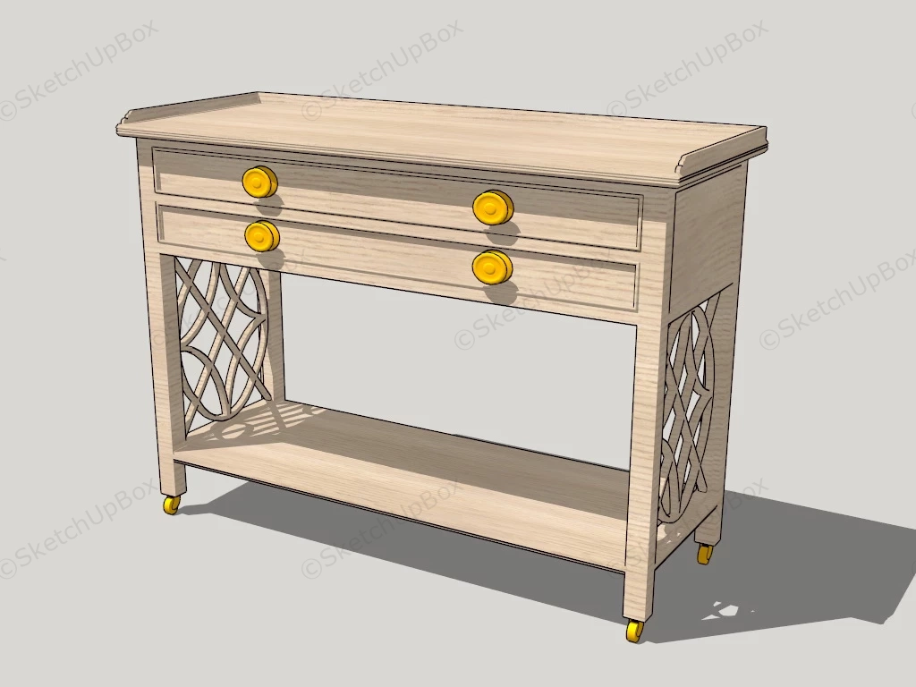 Console Table With Wheels sketchup model preview - SketchupBox