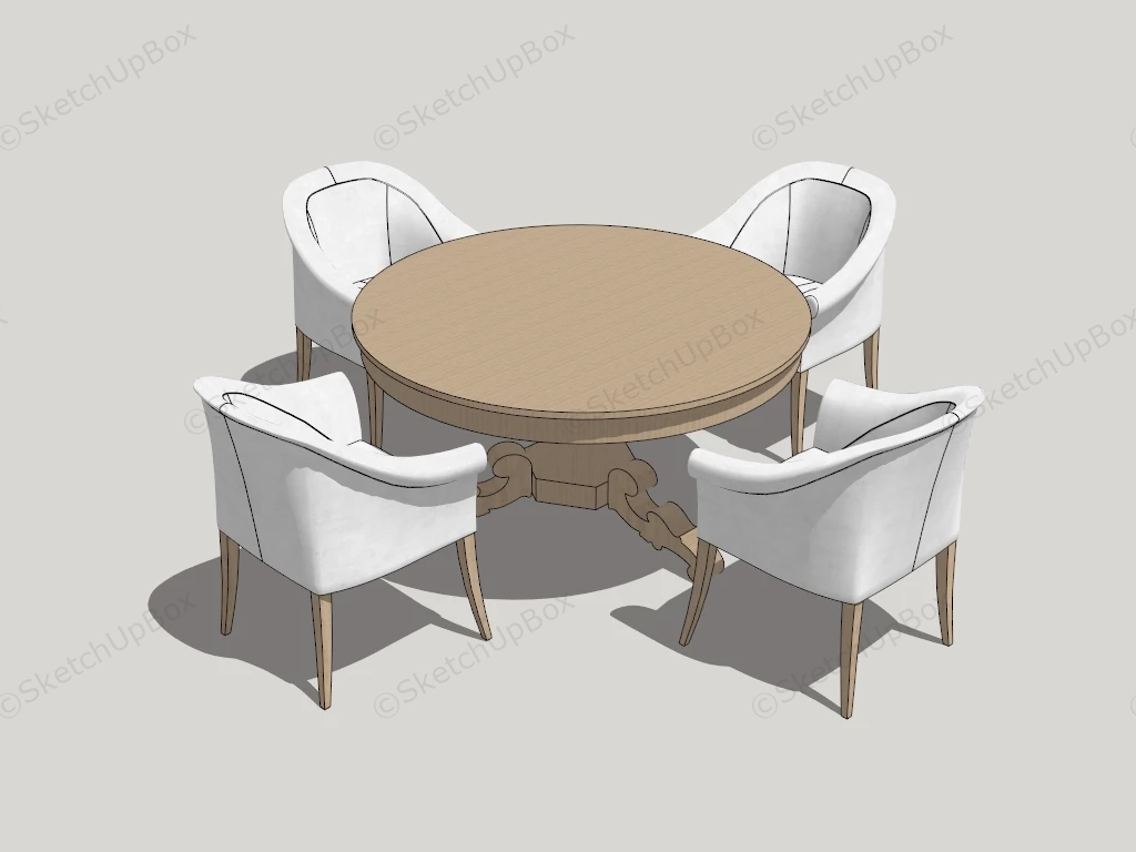 Round Dining Tables For 4 sketchup model preview - SketchupBox