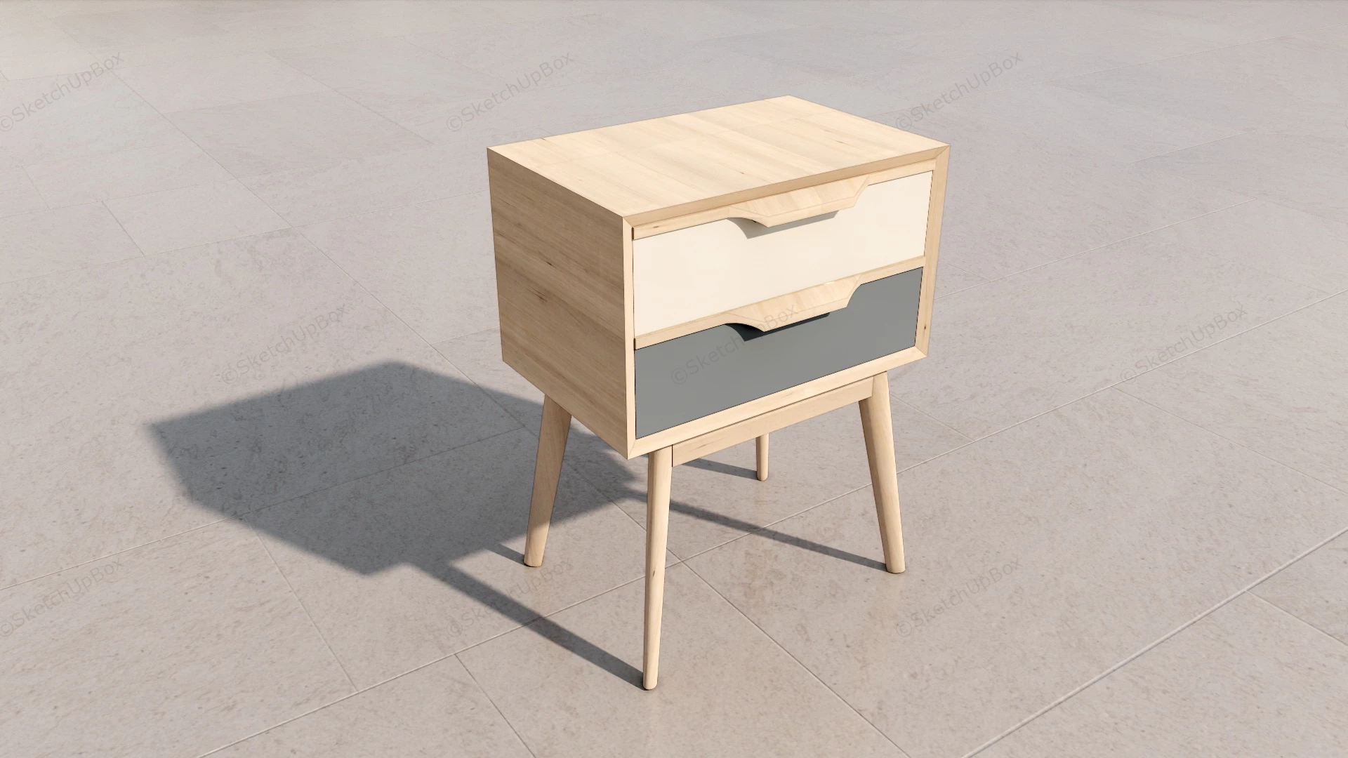 Minimalist Nightstand sketchup model preview - SketchupBox