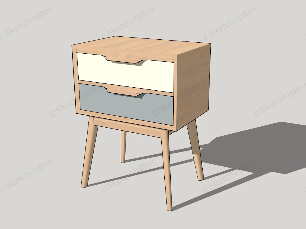 Minimalist Nightstand sketchup model preview - SketchupBox