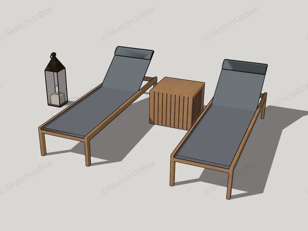 Garden Sun Loungers sketchup model preview - SketchupBox